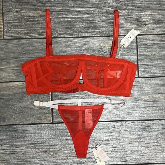 NWT We are HAH Free People Set Wired Bra Thong Panty 30-38B 30B 32B 34B 36B 38B - Picture 7 of 16